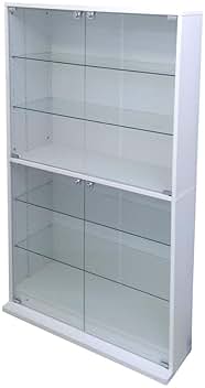 コレクションケース 背面ミラー 6段ガラス棚 高160×横67×奥行30【手渡】